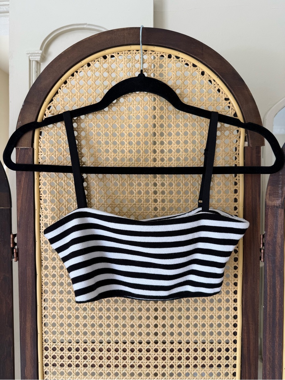 Zara Black & White Striped Cropped Tank